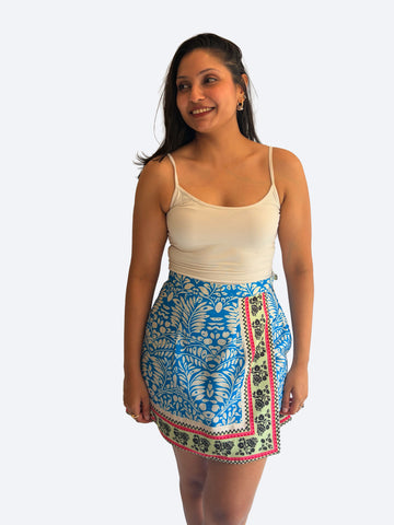 Indigo geometric  skort