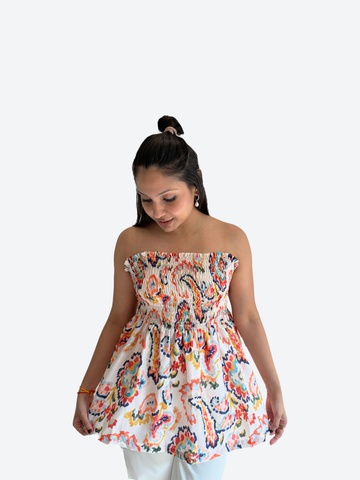 Watercolour paisley tube top