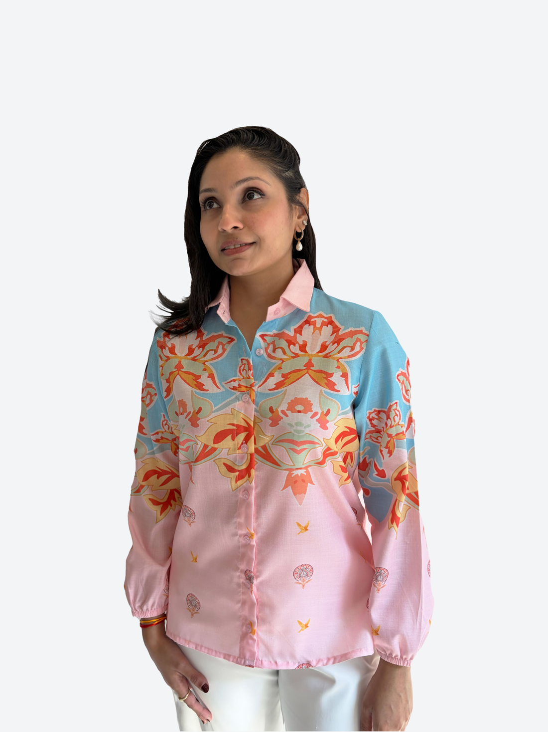 Blush Garden Contrast Shirt