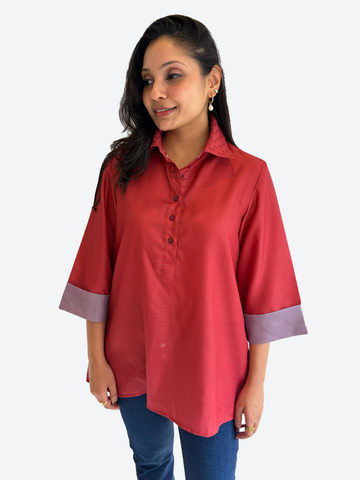 Crimson Ease Tunic Shirt