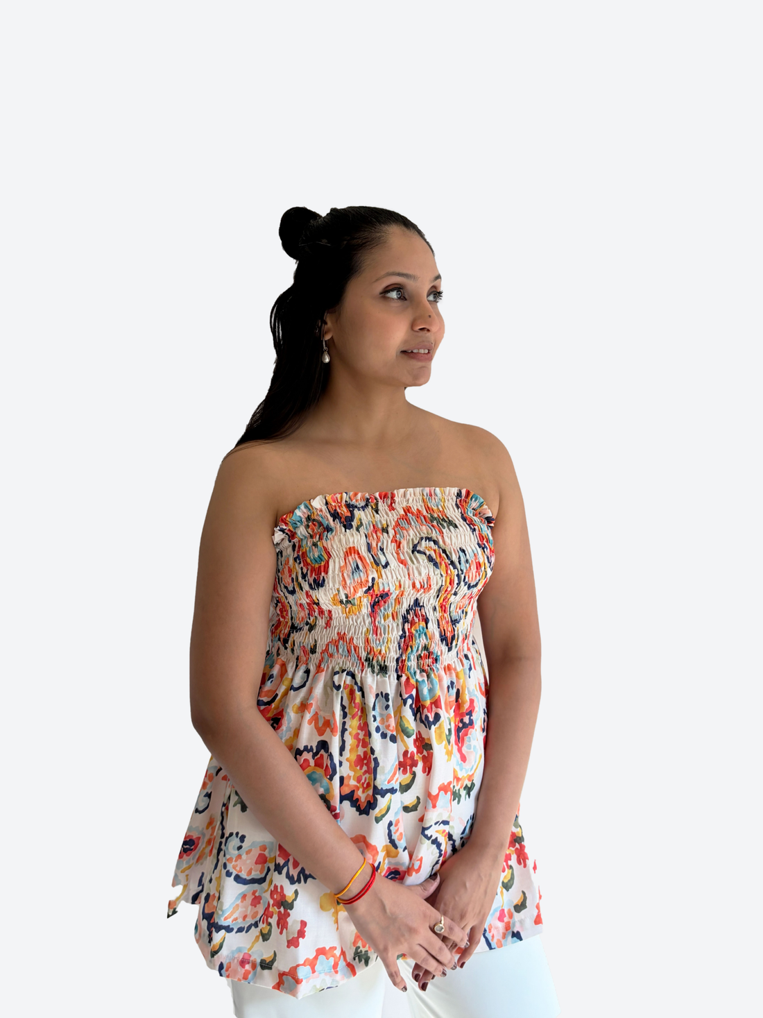 Watercolour paisley tube top
