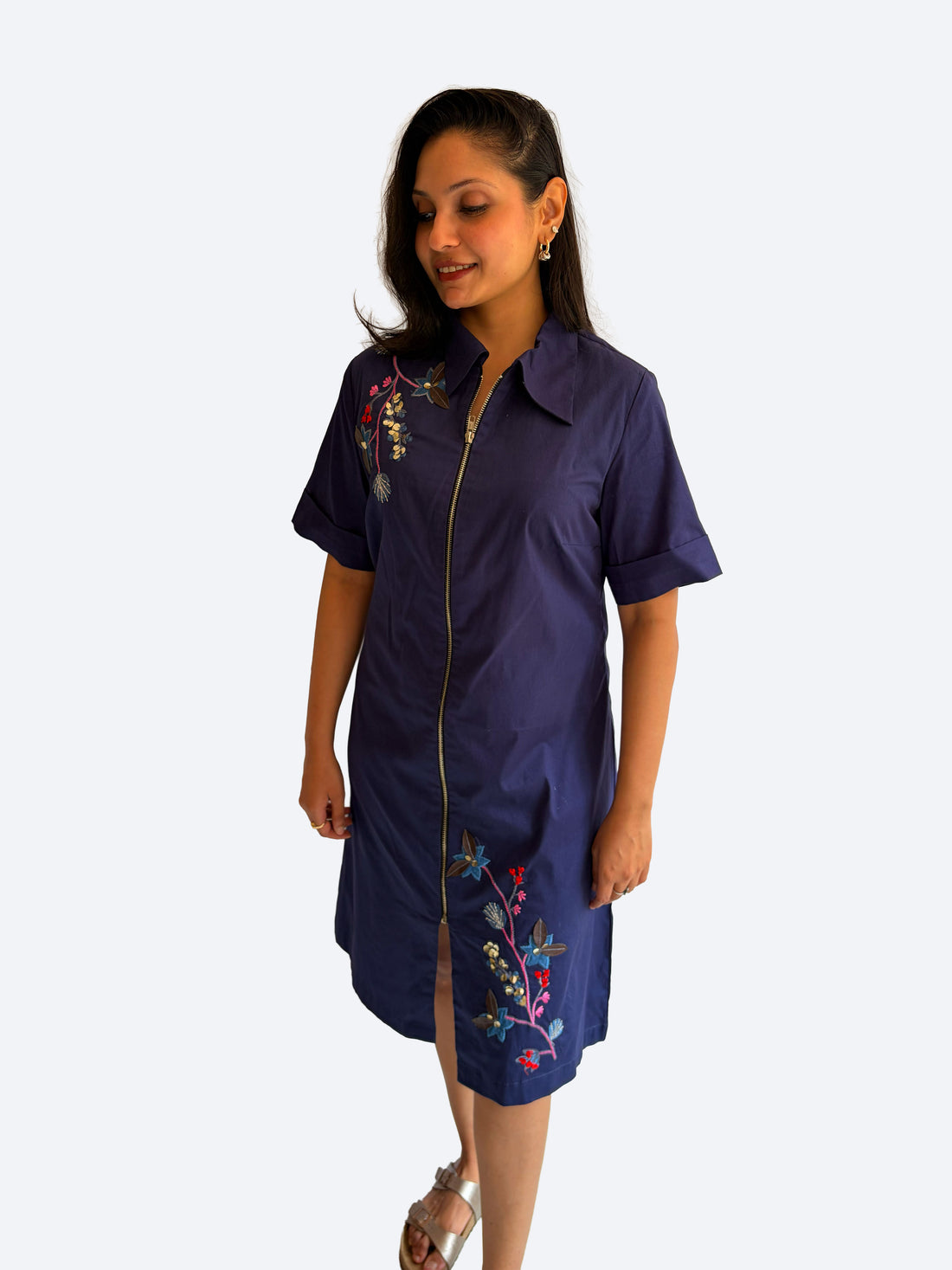 Midnight Garden Zip Dress