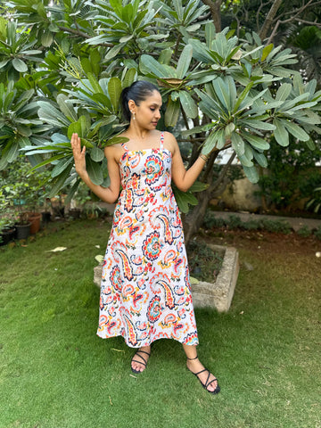 Boho Paisley Midi Dress