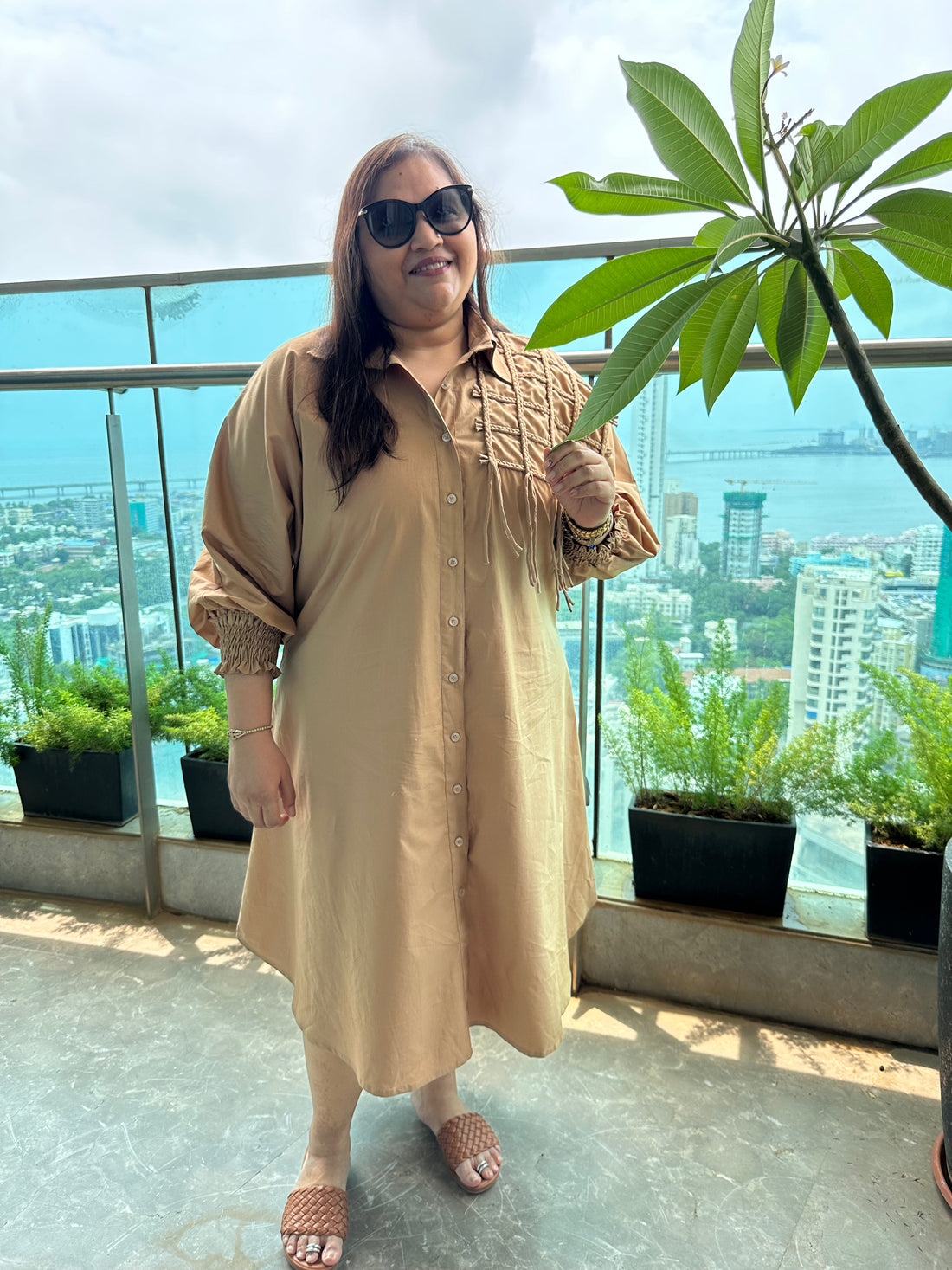 Desert Chic Fringe Shirt Dress