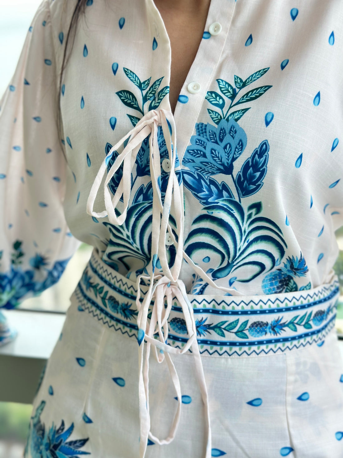 Blue Oasis Wraparound Skirt Set