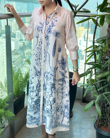 Elegance in Bloom Shirt Dress