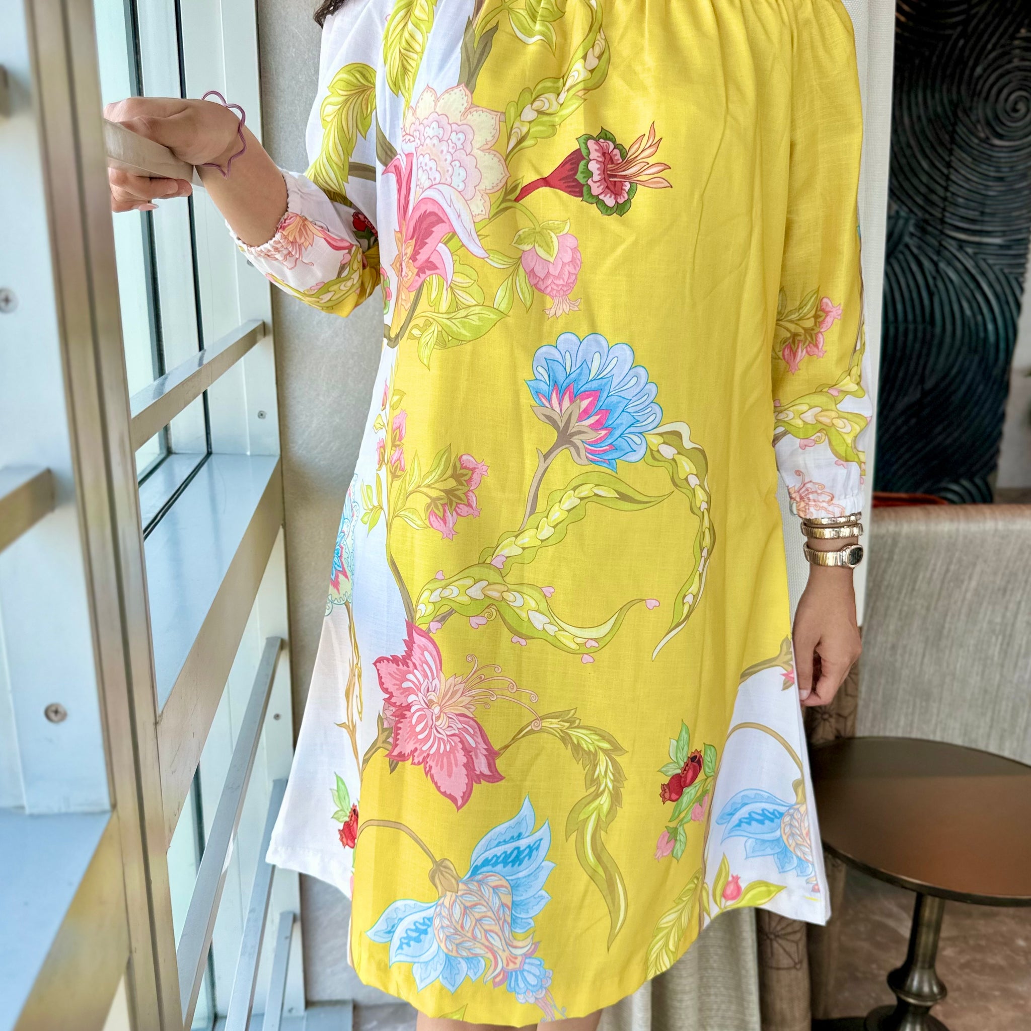 Sunshine Bloom Off-Shoulder Dress