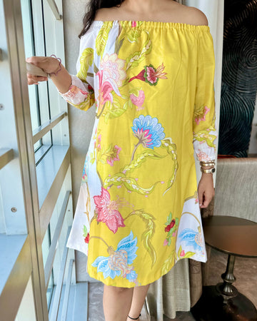 Sunshine Bloom Off-Shoulder Dress