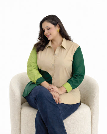 Earthy Elegance Colorblock Shirt