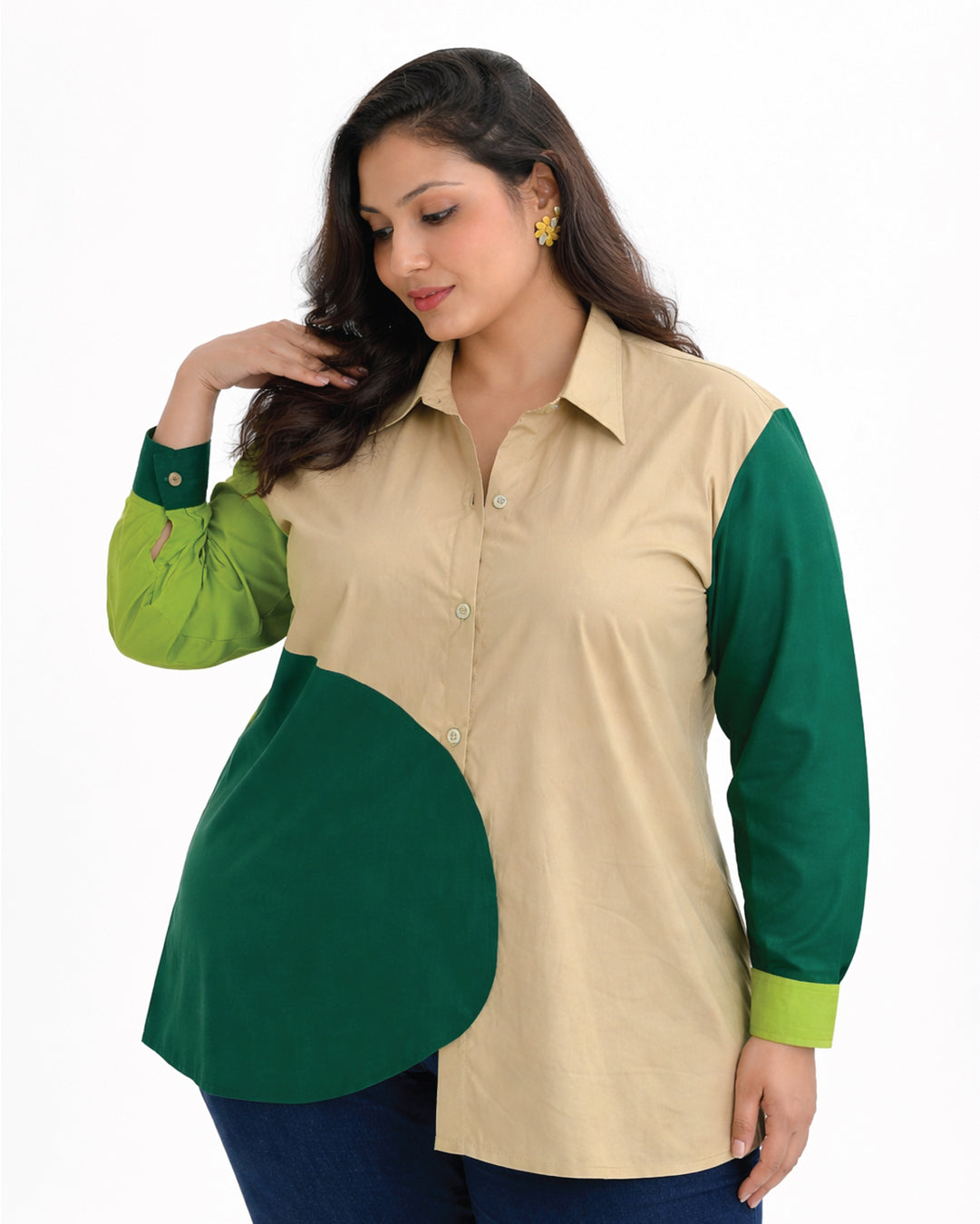 Earthy Colorblock Earthy Elegance Colorblock Shirt – Kalani