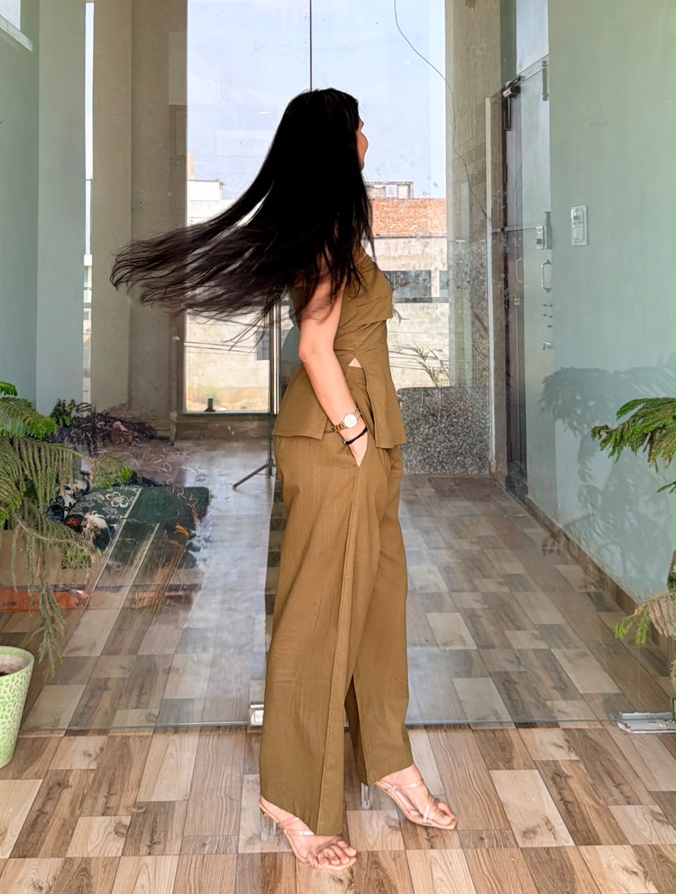 Olive Aura Strapless Co-ord Set