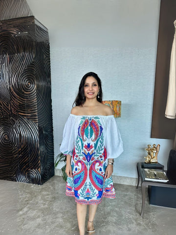 Bohemian Breeze Off-Shoulder Dress